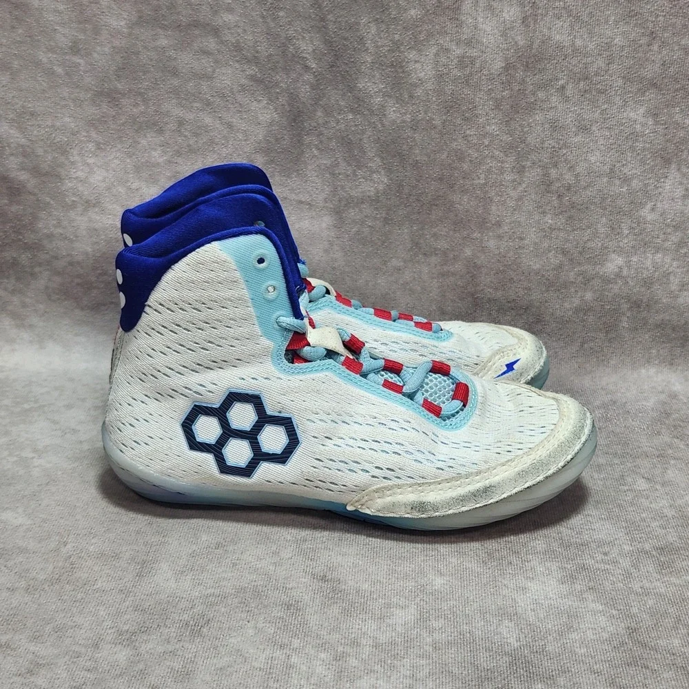 Rudis Sarah Hildebrandt USA Wrestling Shoes White Blue Red Kids 5Y Womens 6.5